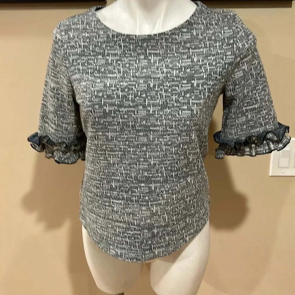 Banana Republic Women's Dark Navy & White Poly/ Cotton/Rayon